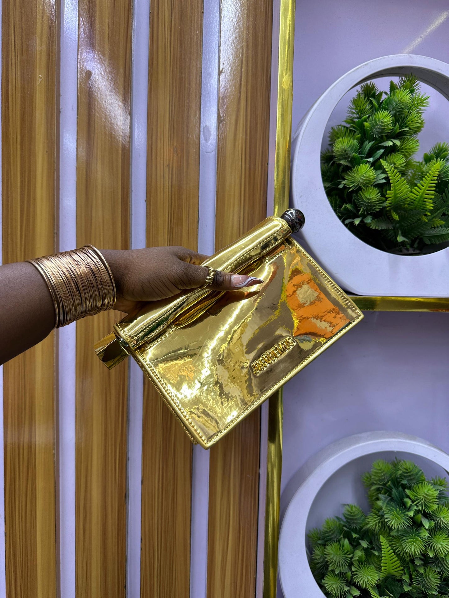 gold Fold Over Purse ,comes in a box