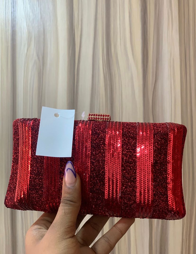 Red detailed purse