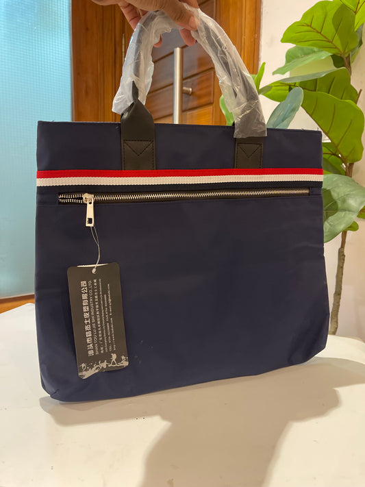 Blue briefcase inspired bag