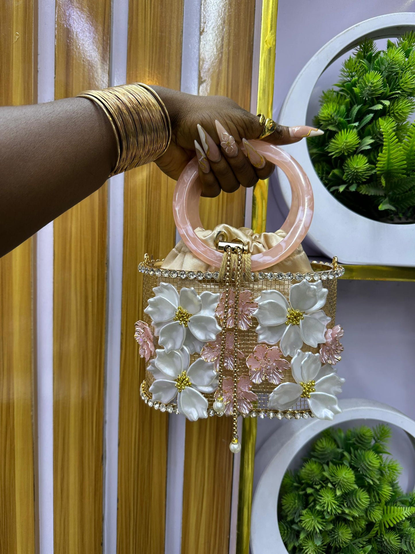 Floral Mini bag with storage and strap