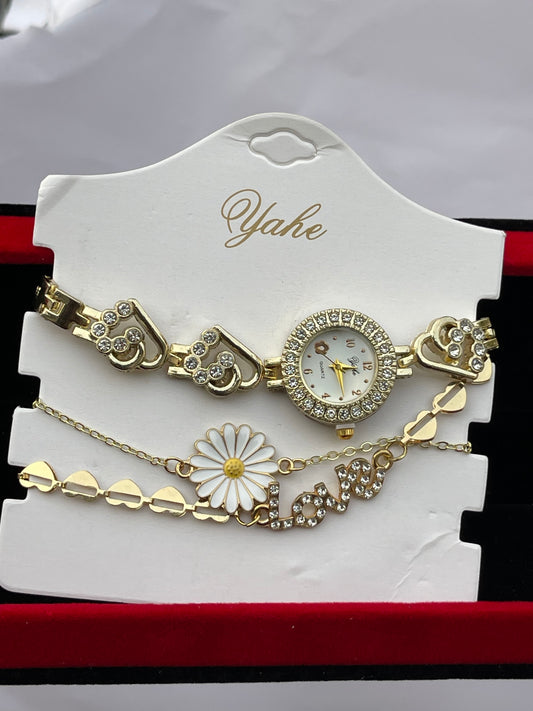 Sunflower inspired wristwatch set